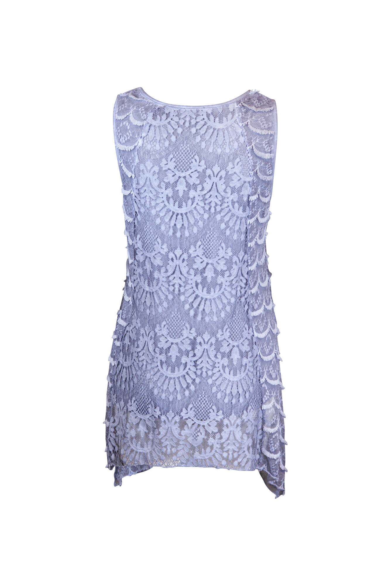 Sleeveless Lace Top with Sharkbite Hem Image 2