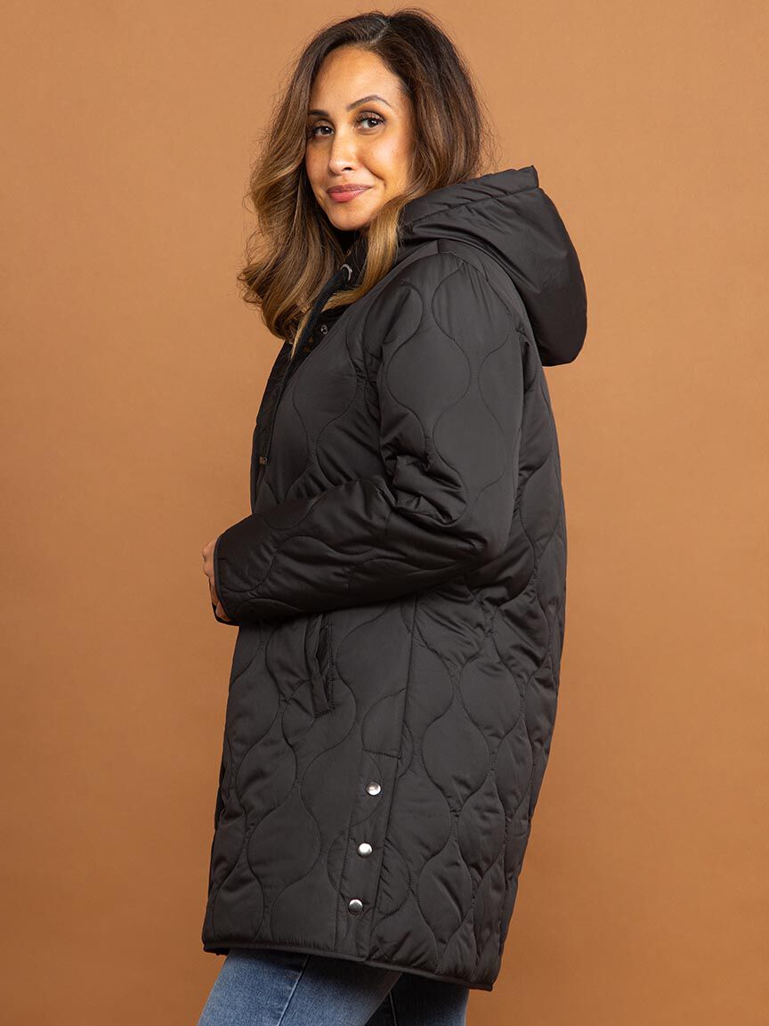 Chain Quilted Hooded Jacket Image 3