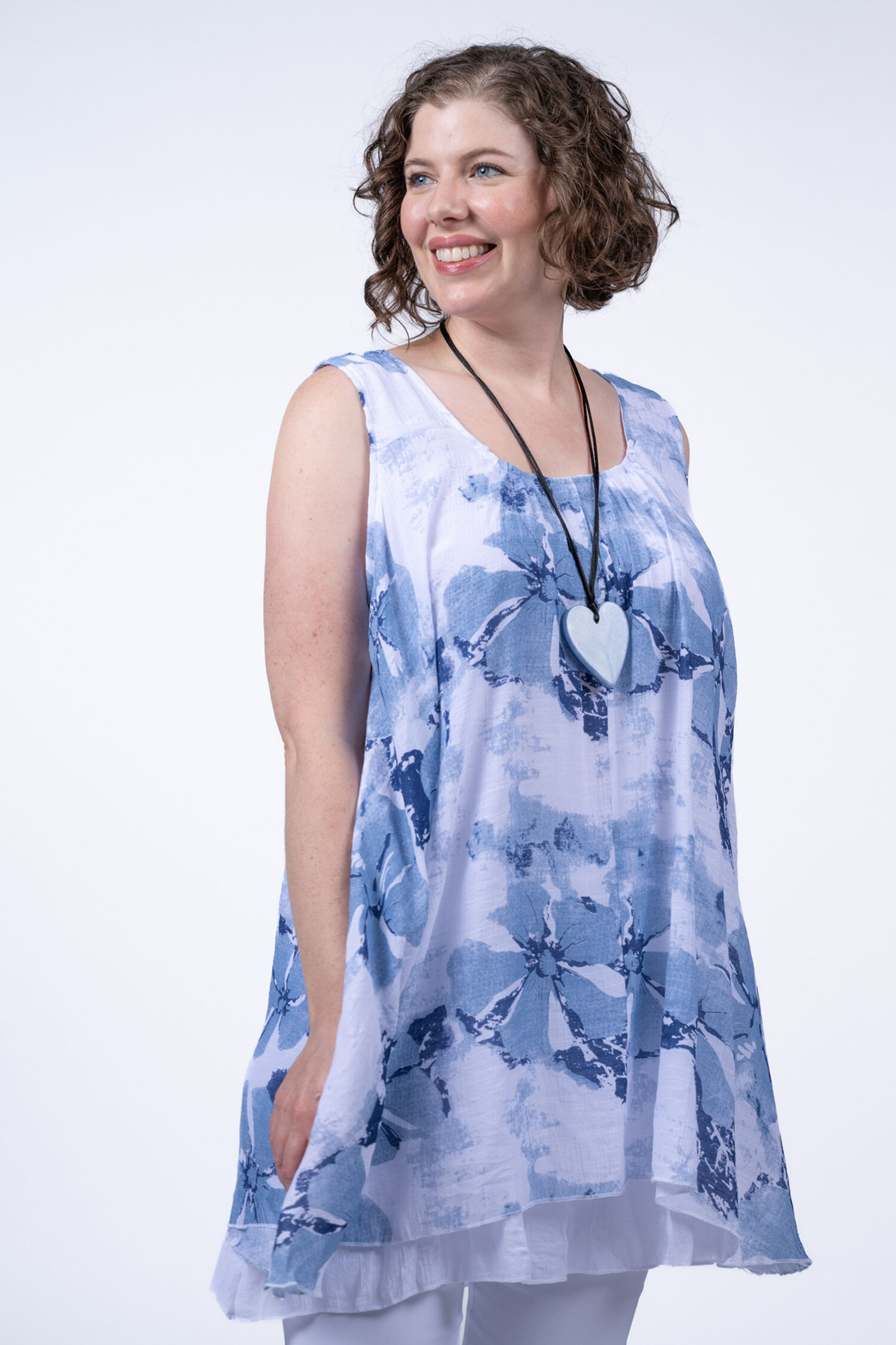 Sleeveless Linen Blend Layered Top Image 1