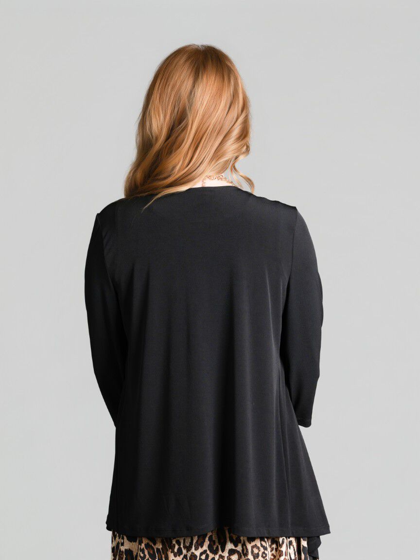 3/4 Sleeve Open Front Cardigan