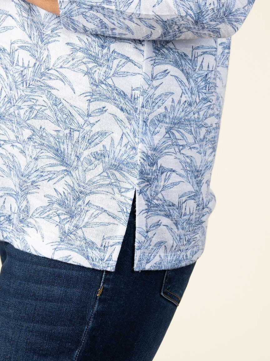 3/4 Sleeve Hacci Printed Top Image 3