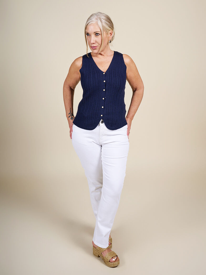 Sweater Vest with Wooden Buttons  Image 3