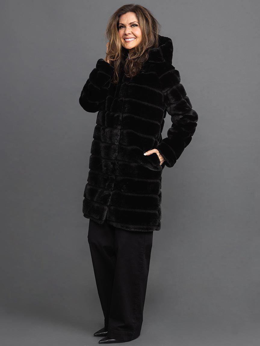 Faux Fur Hooded Coat Image 3