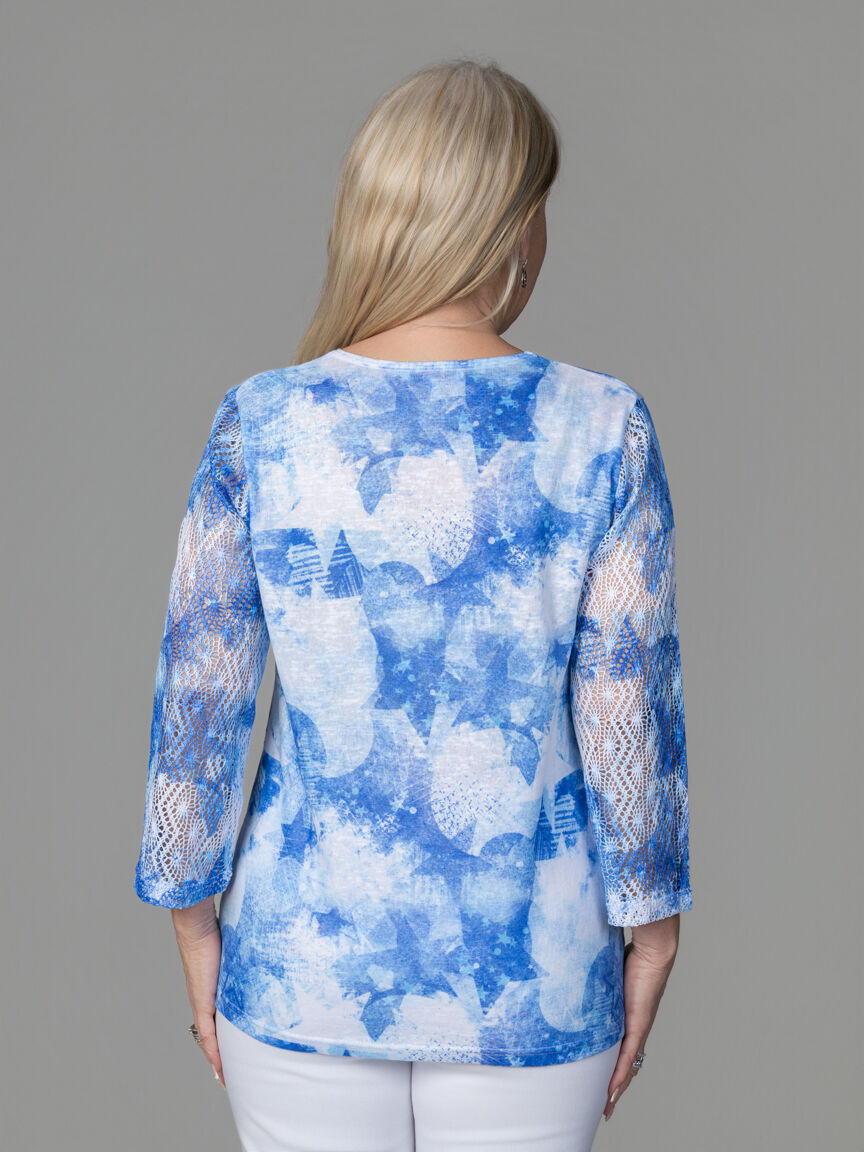 3/4 Crochet Sleeve Top