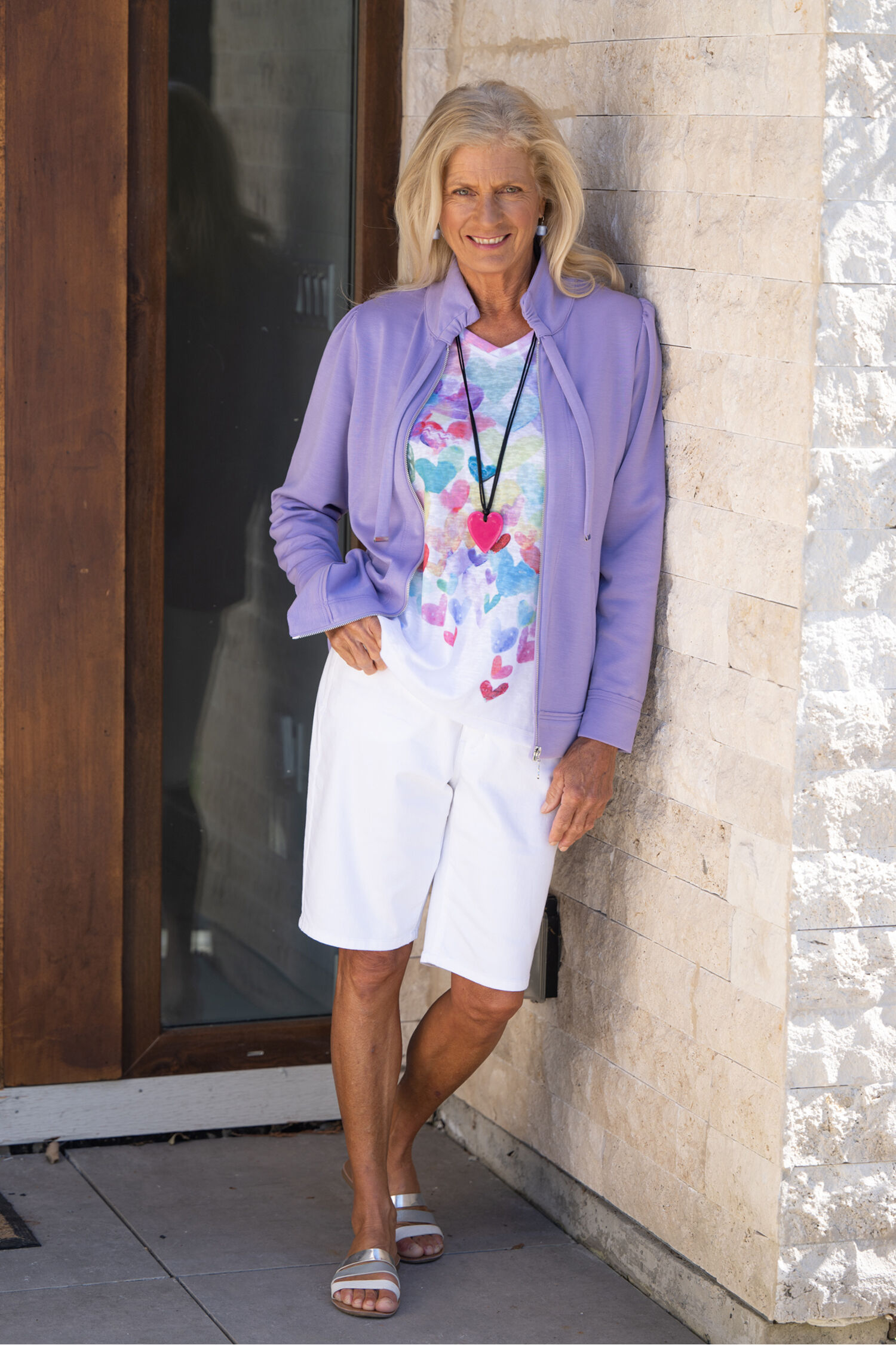 Drawstring Collar Zip-Up Jacket Image 3