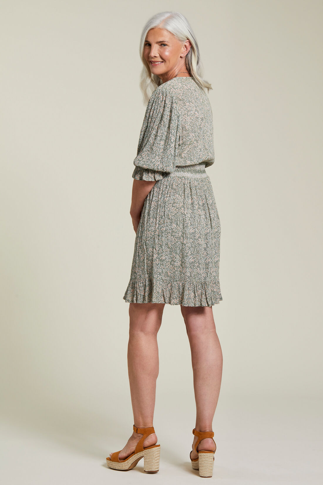 Printed Poet Sleeve Dress Image 2