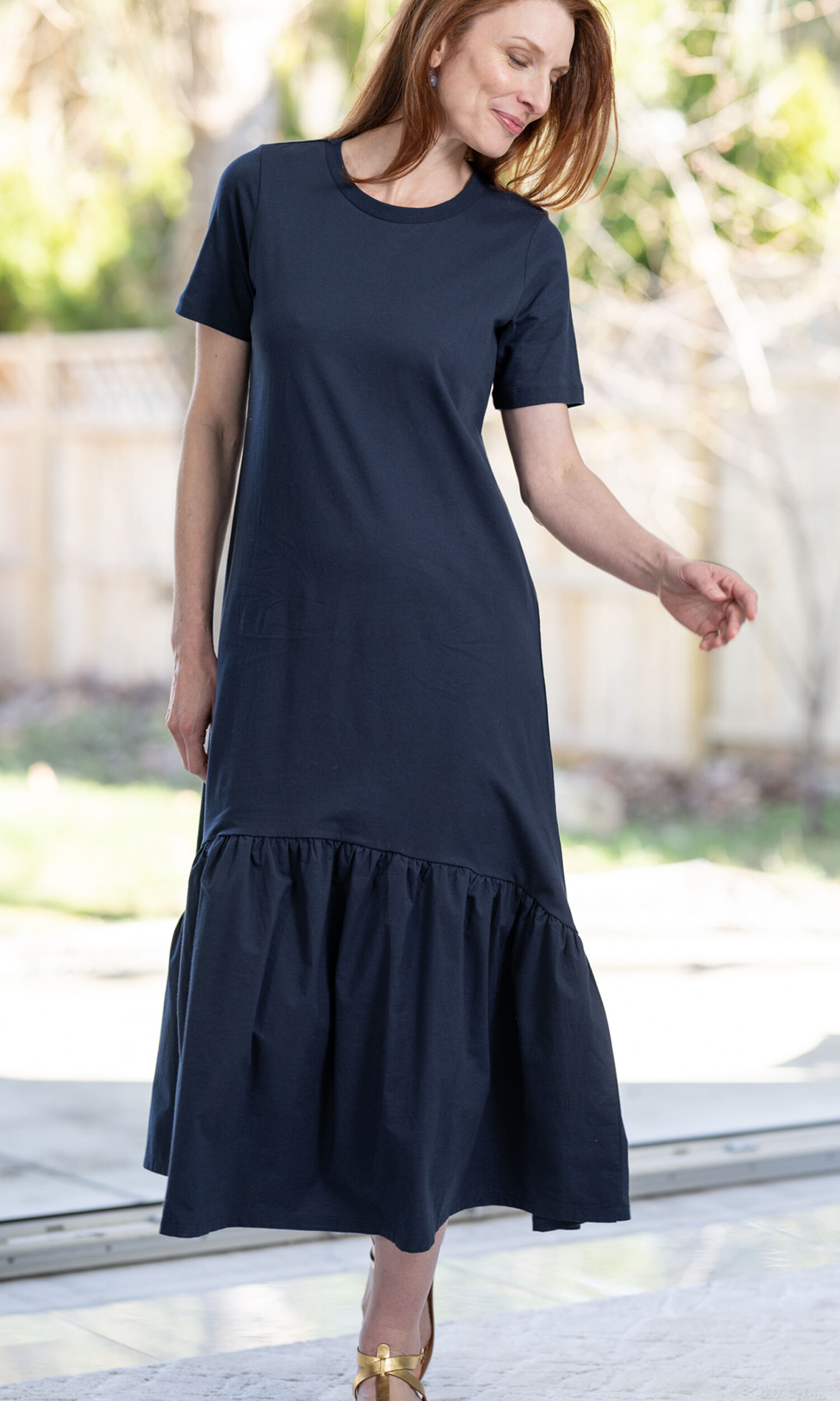 Short Sleeve Ruffle Hem Maxi Dress Image 2