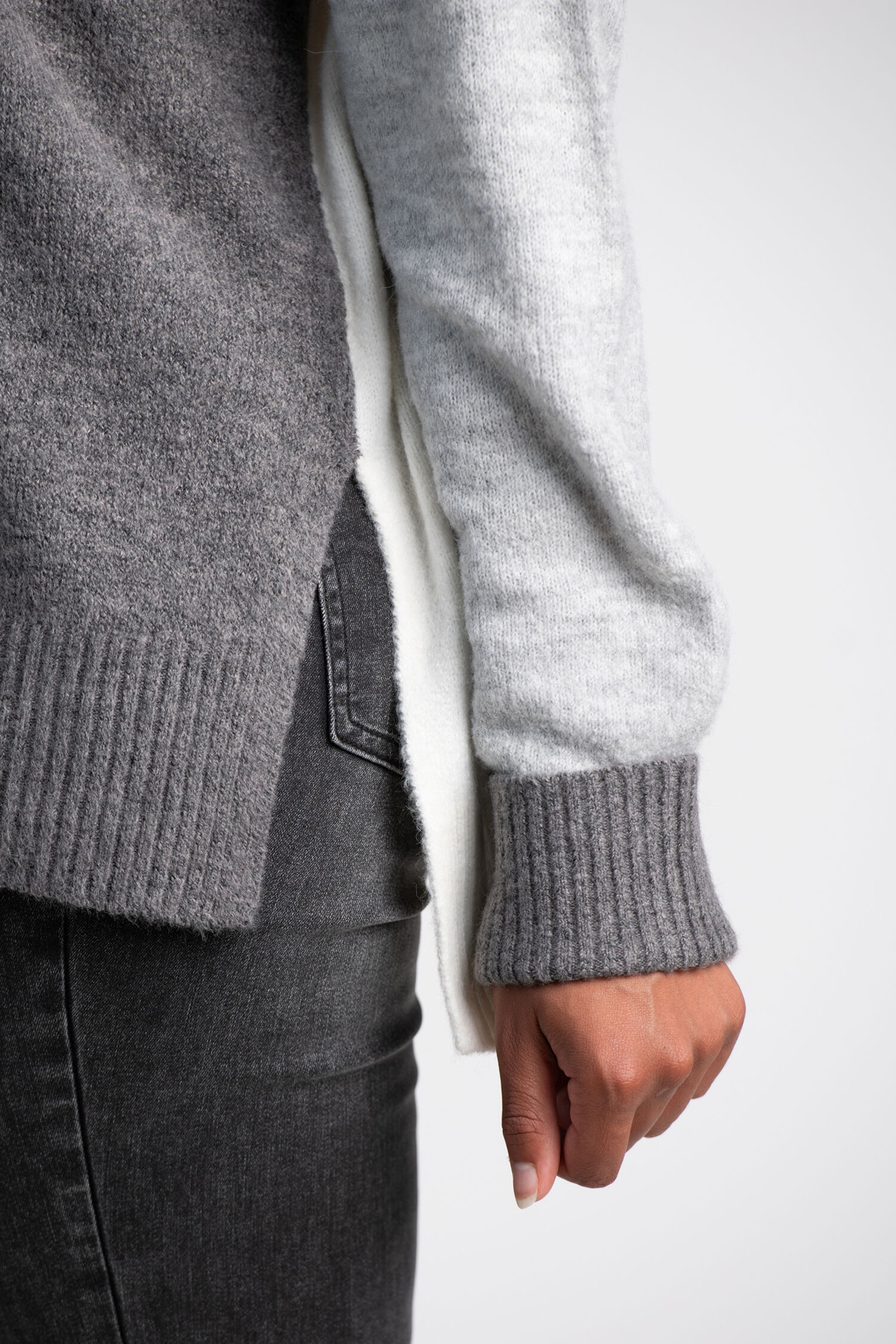 Cowl Neck Color Block Sweater  Image 5