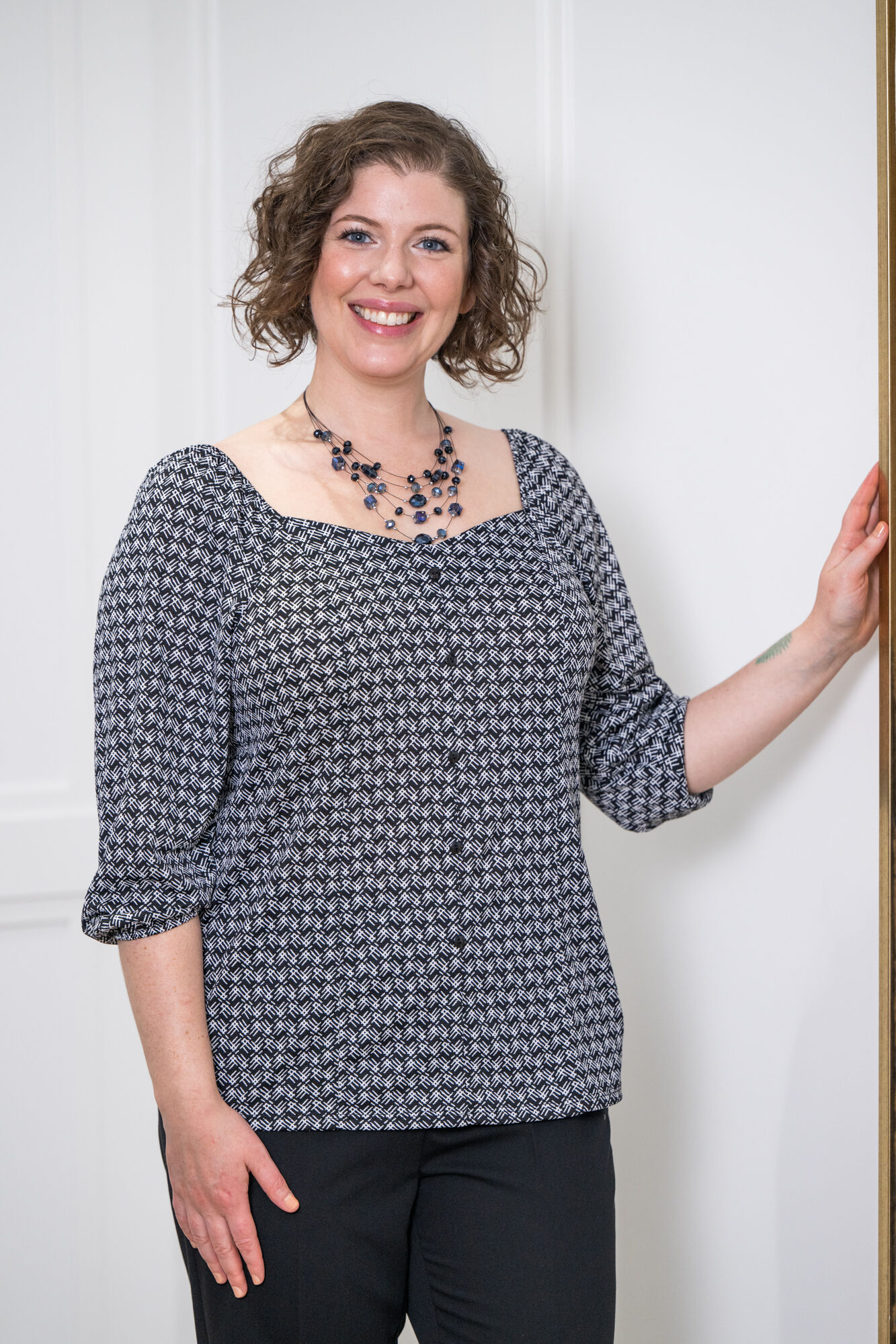 Sweetheart Button-Up Blouse Image 1