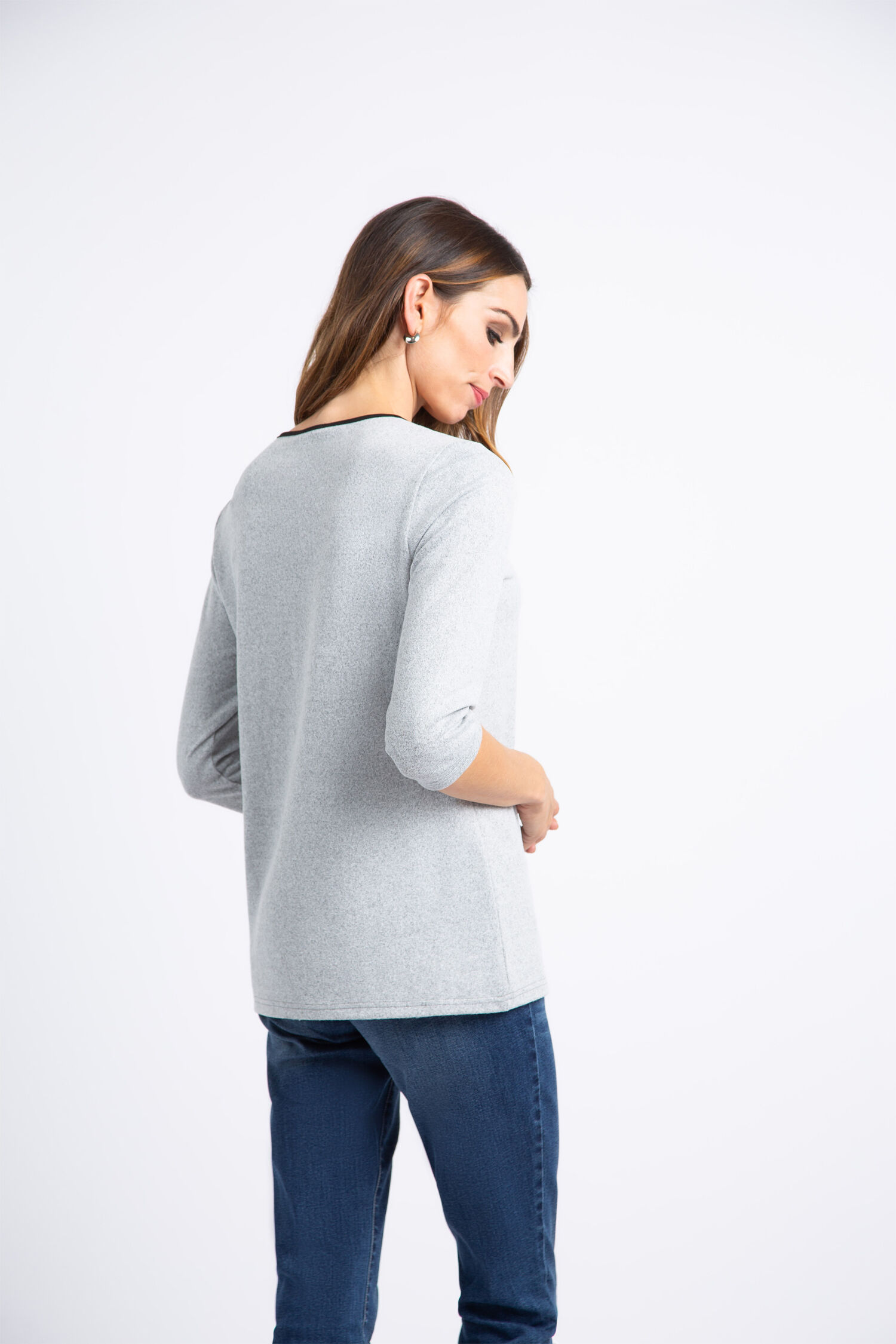 &frac34; Sleeve Drawstring w/ Cats Top  Image 3