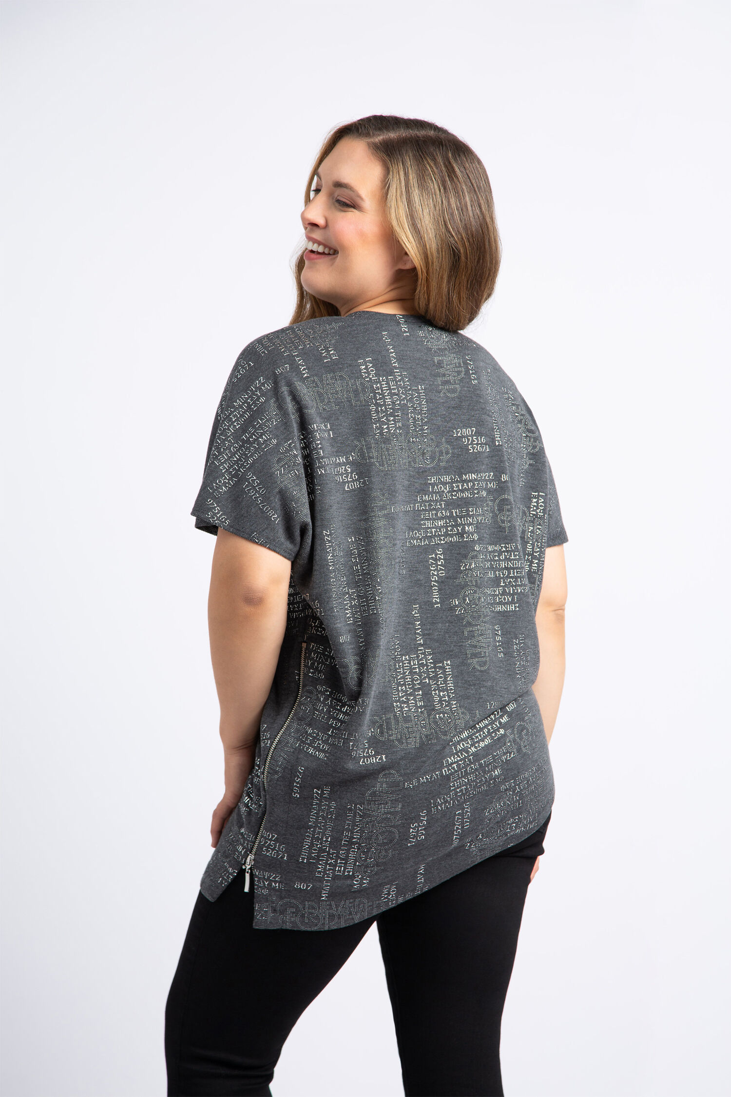 Embellished Side Zip Short Sleeve Top Image 3