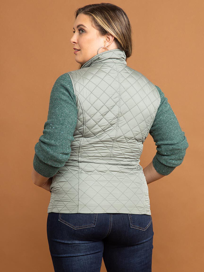 Quilted Zip-Up Vest Image 4