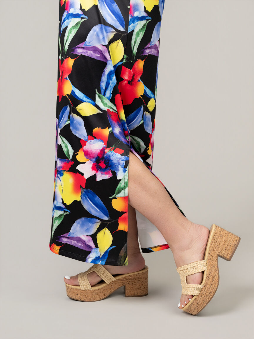Long Luxe Sleeveless Dress with Side Slits Image 4