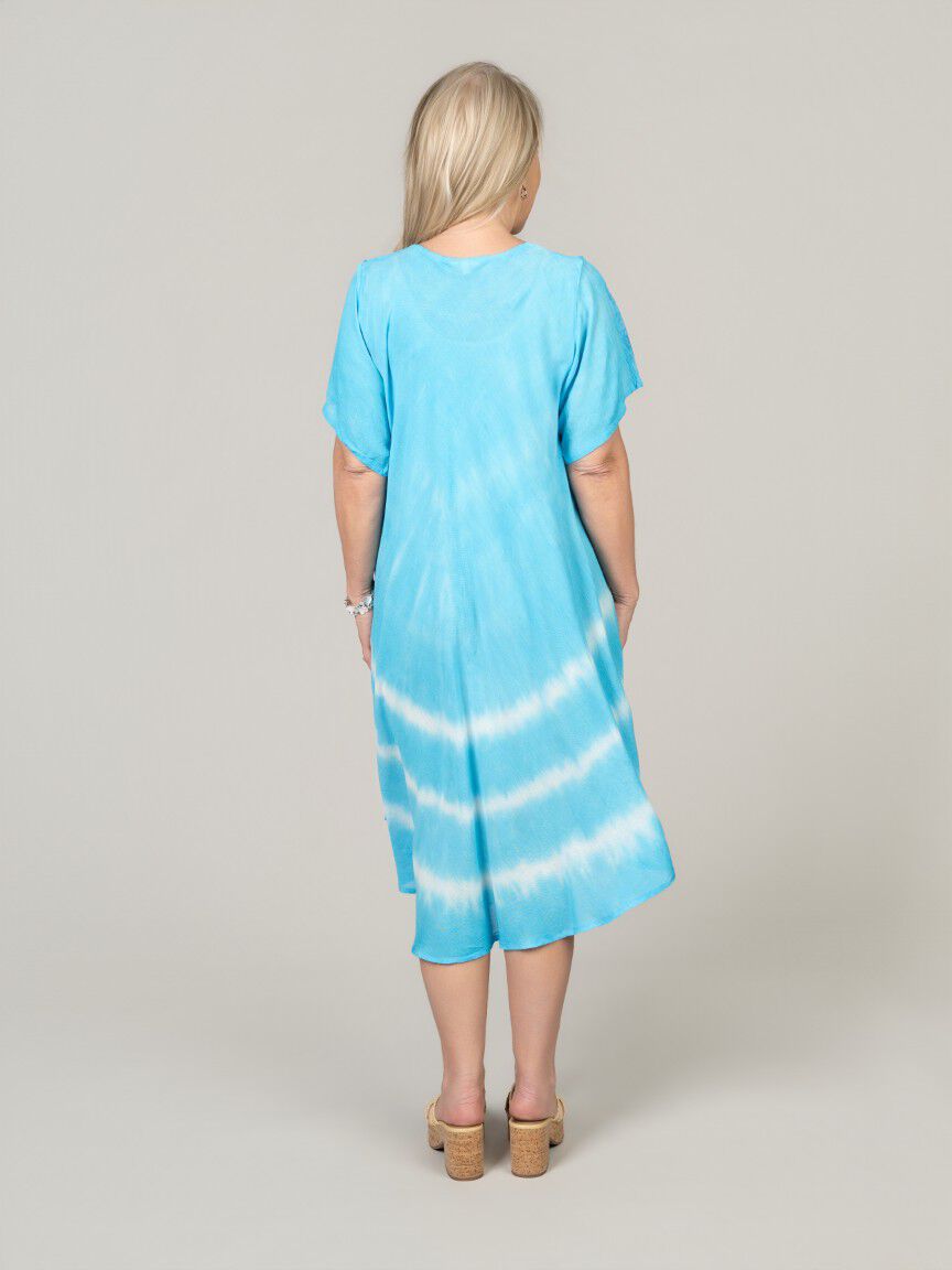 Short Sleeve Tie Dye  Dress