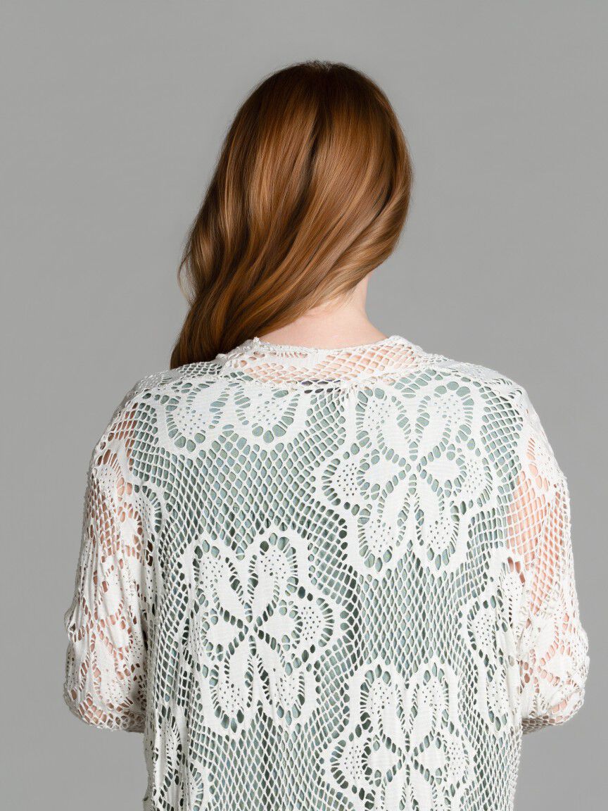 Long Sleeve Mesh Cardigan Image 3