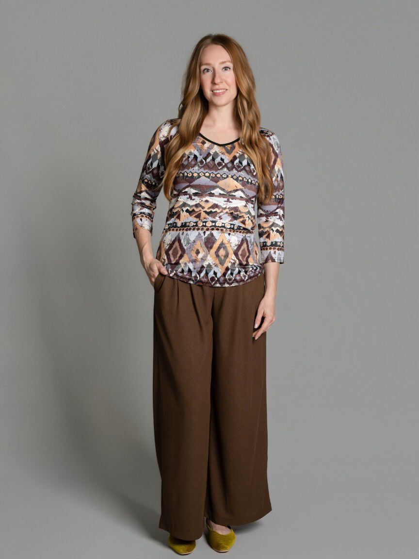 3/4 Sleeve Printed Top