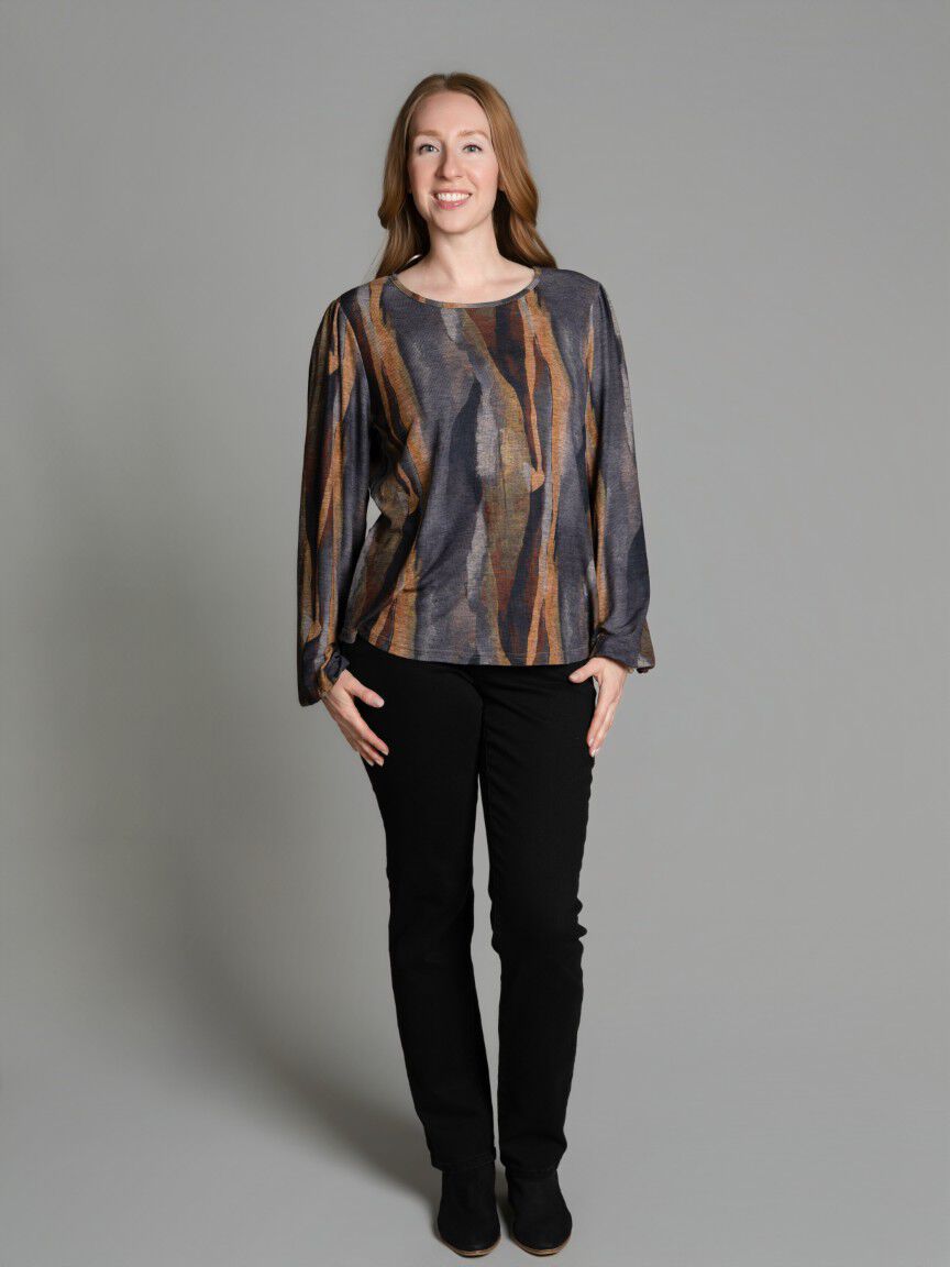 Long Sleeve Button Back Top