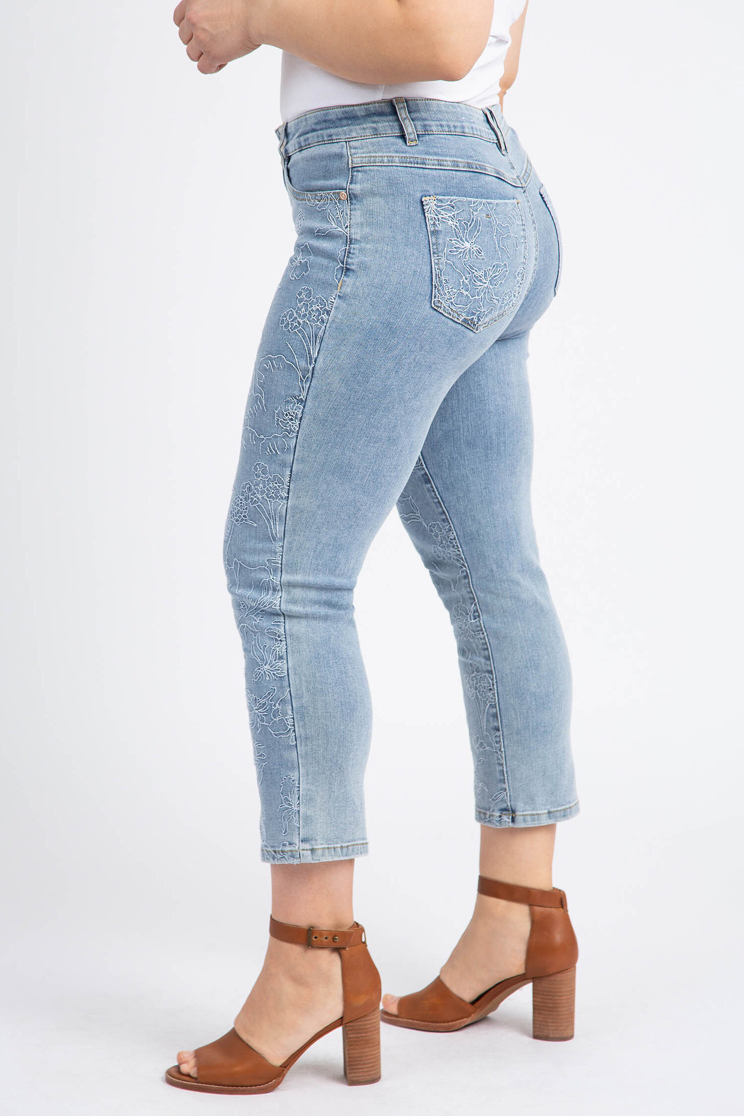 Audrey Girlfriend Embroidered Ankle Jeans Image 2