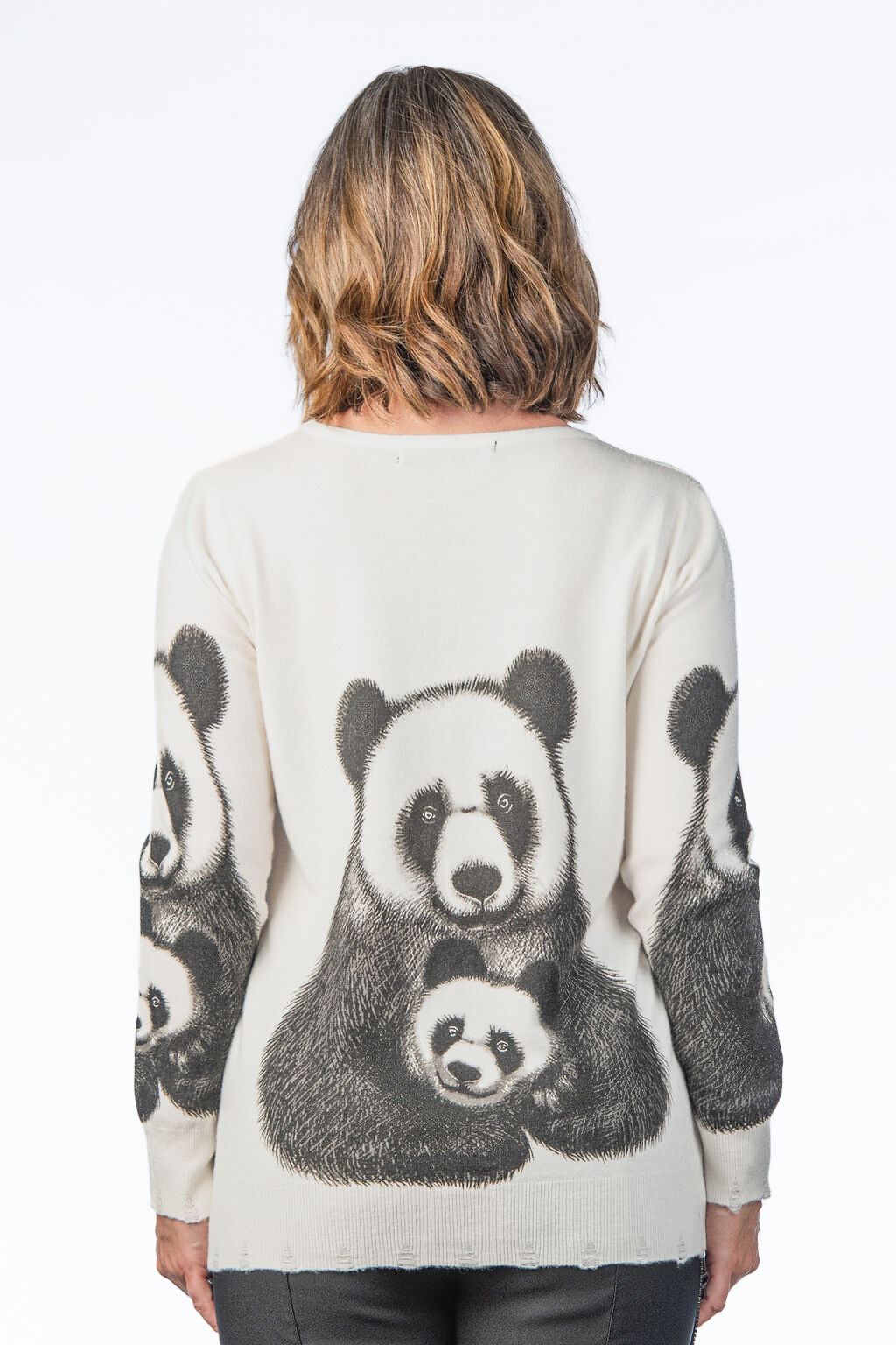 Baby Panda White Cozy Soft Sweater Image 2