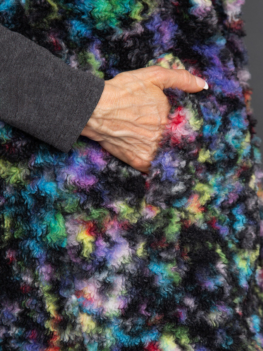 Faux Fur Multi Color Longline Vest Image 6