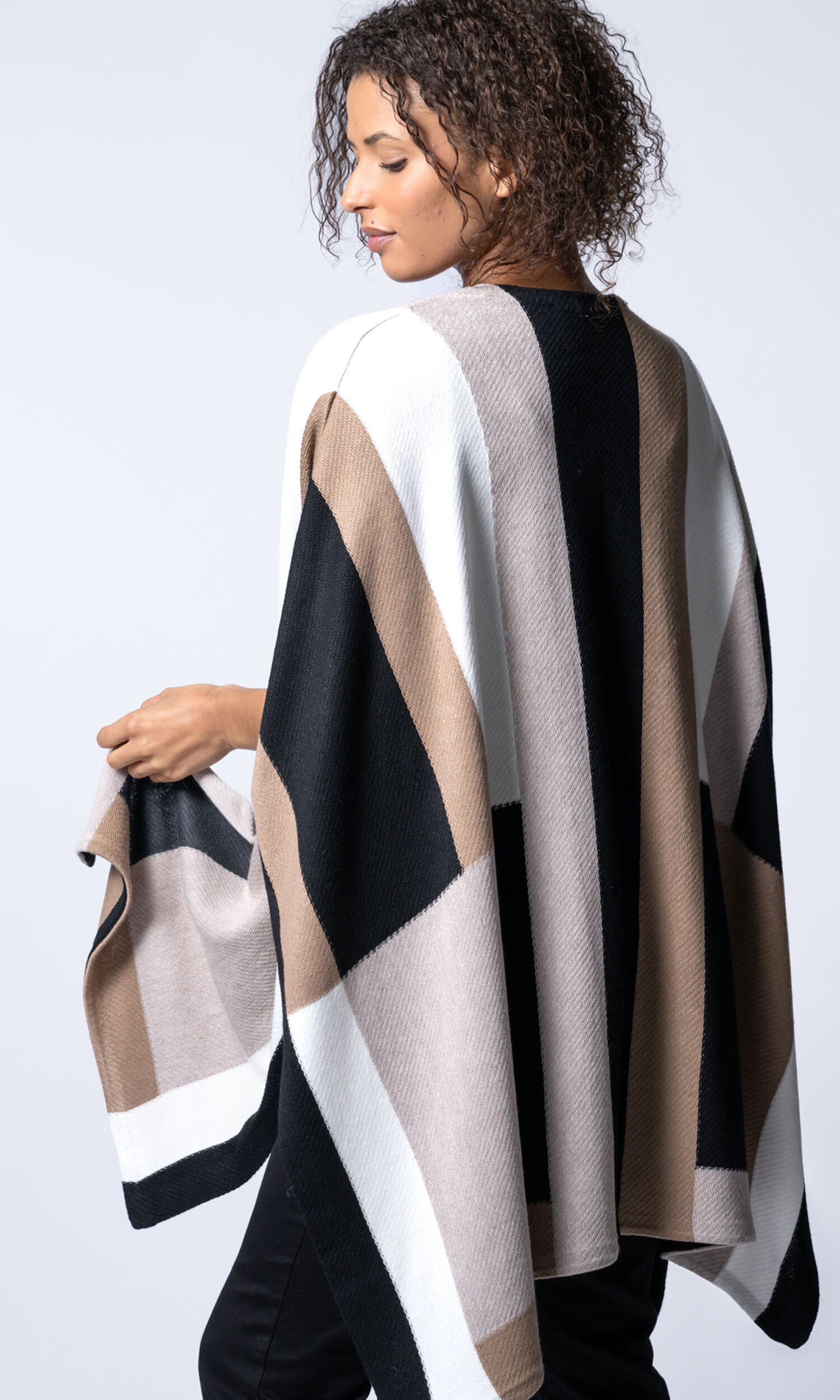 Color Block Poncho Image 2