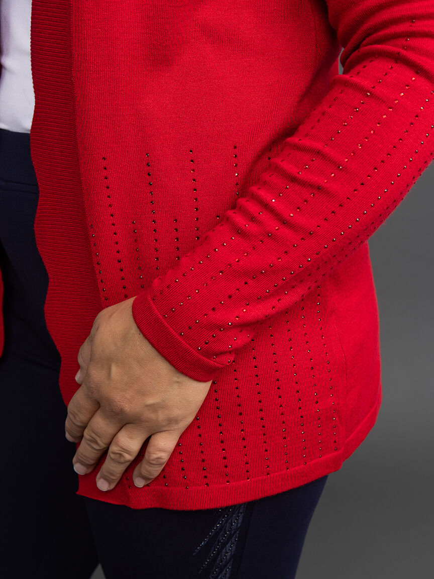 Hot Fix Scalloped Trim Sweater Cardigan  Image 5