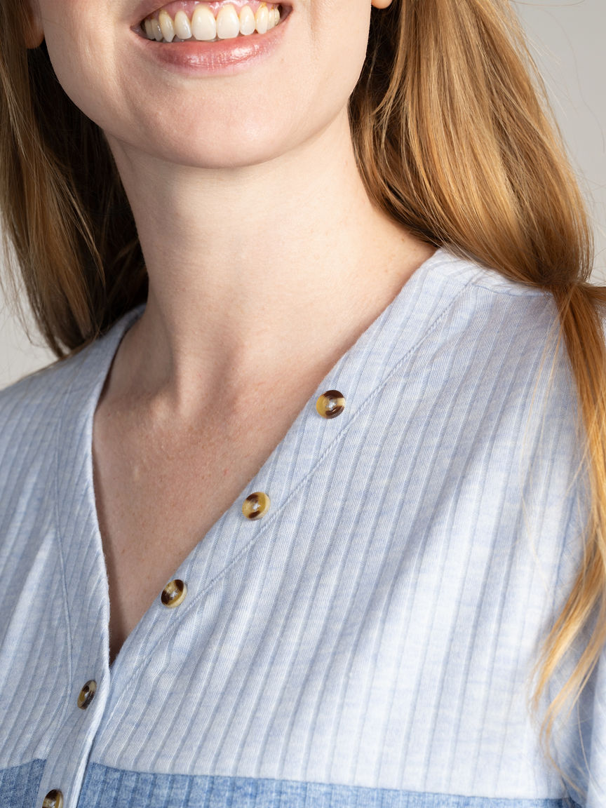 Colour Block Henley Top