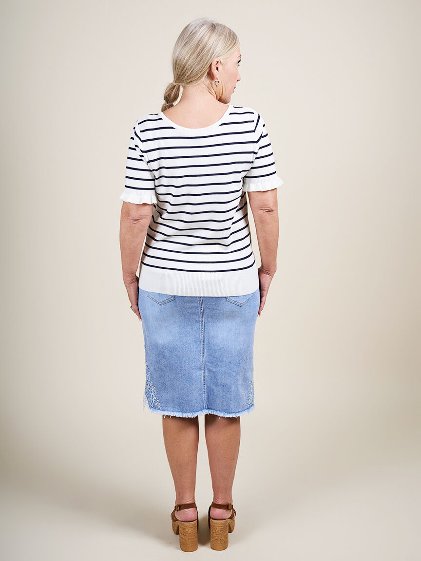 Short Sleeve Button Up Sweater  Image 2