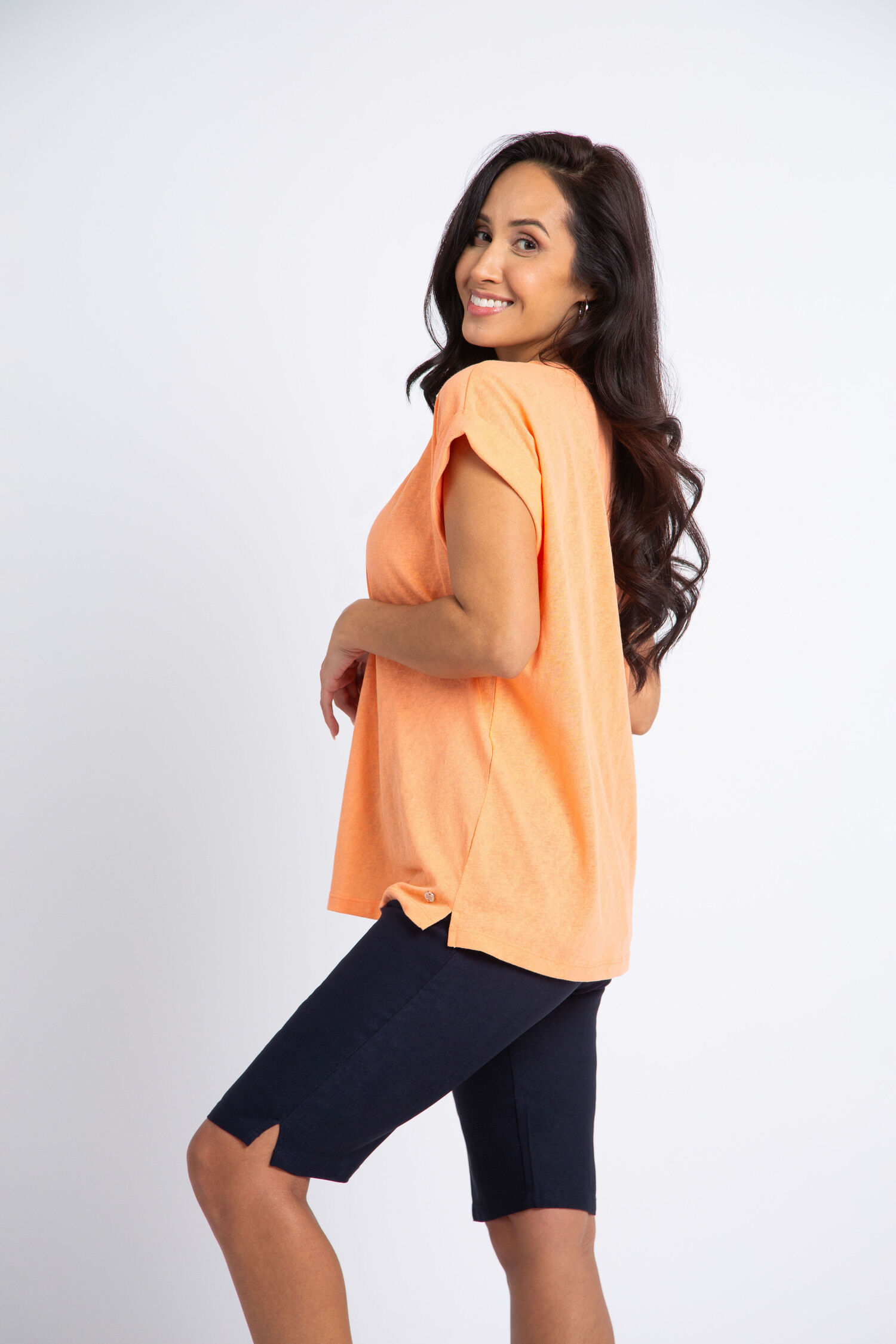 Linen Blend Henley Tee Image 2