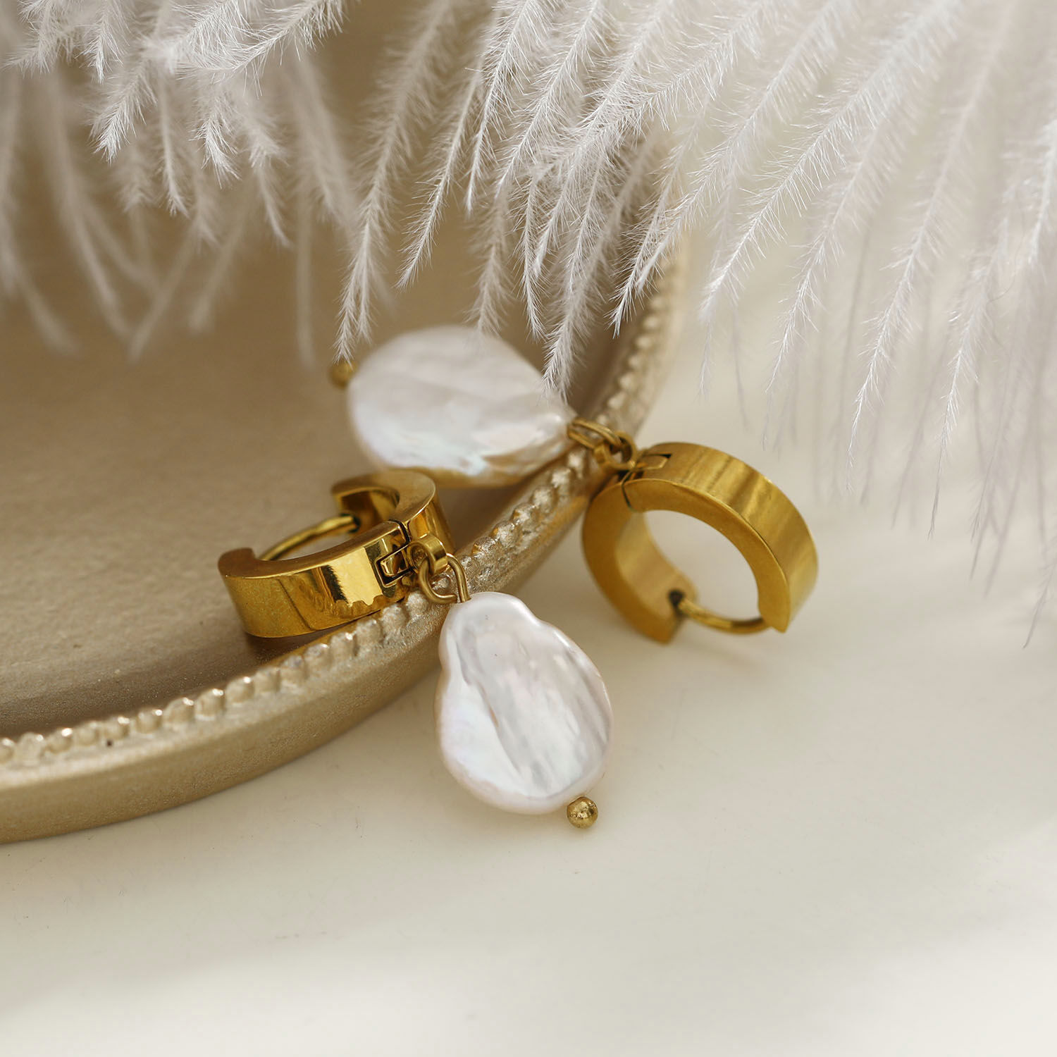 GAIA Baroque Freshwater Pearls on Mini Hoops Image 4