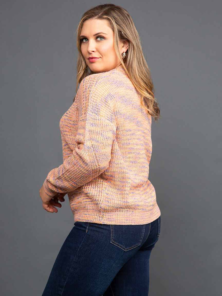 Long Sleeve Space Dyed Knit Sweater