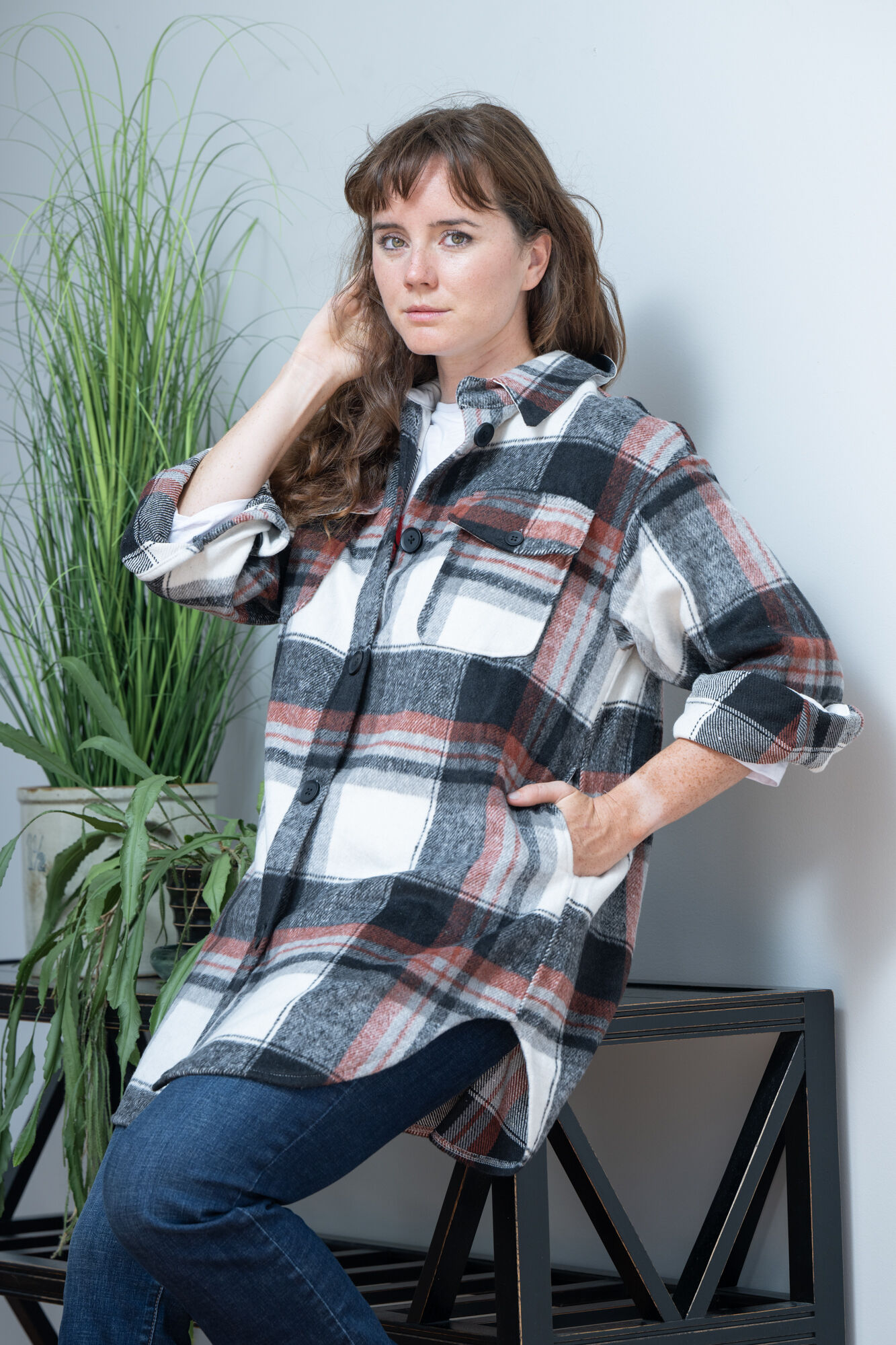 Spectacular Plaid Pocket Shacket  Image 3