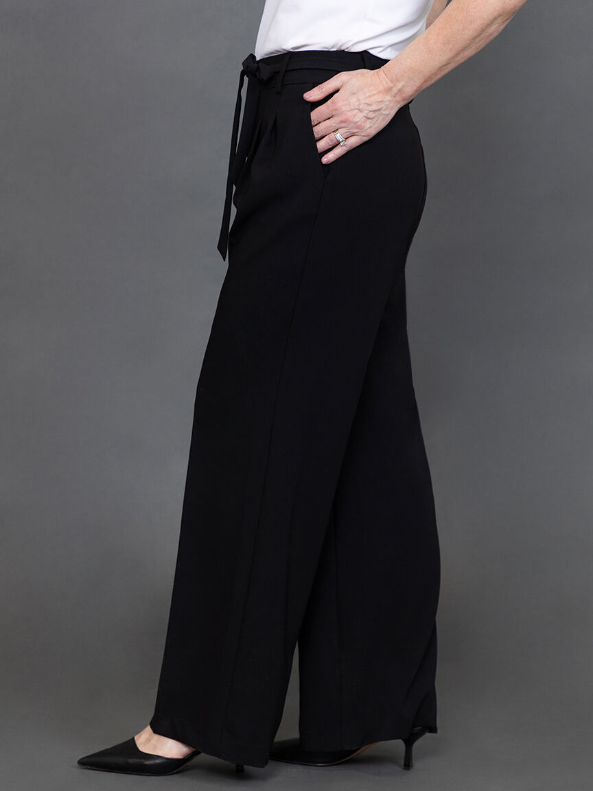 Pull On Wide Leg Pant with Belt