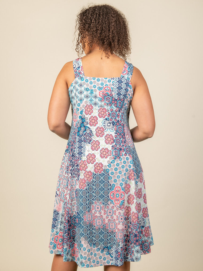 Sleeveless Printed Scoop Neck Midi Dress Image 3