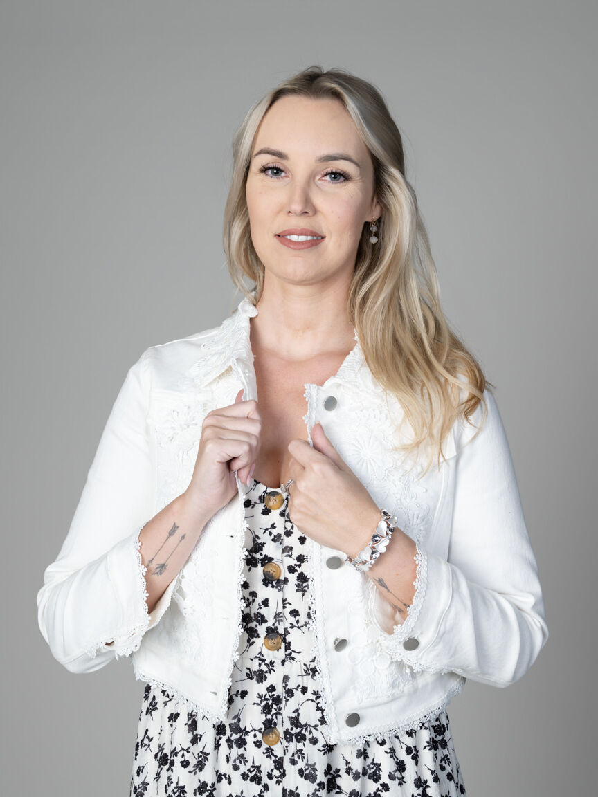 Denim Jacket With Lace Applique