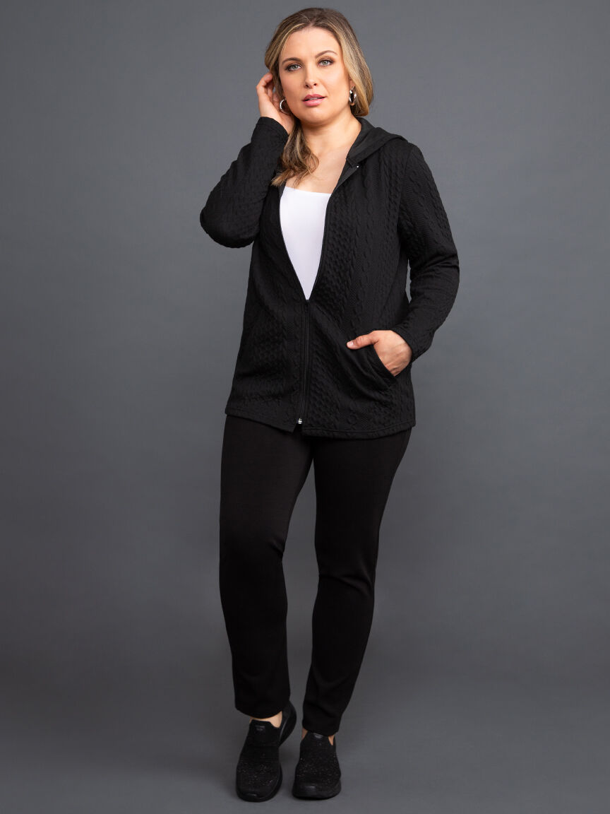 Cable Knit Zip-Up Hoodie Image 1