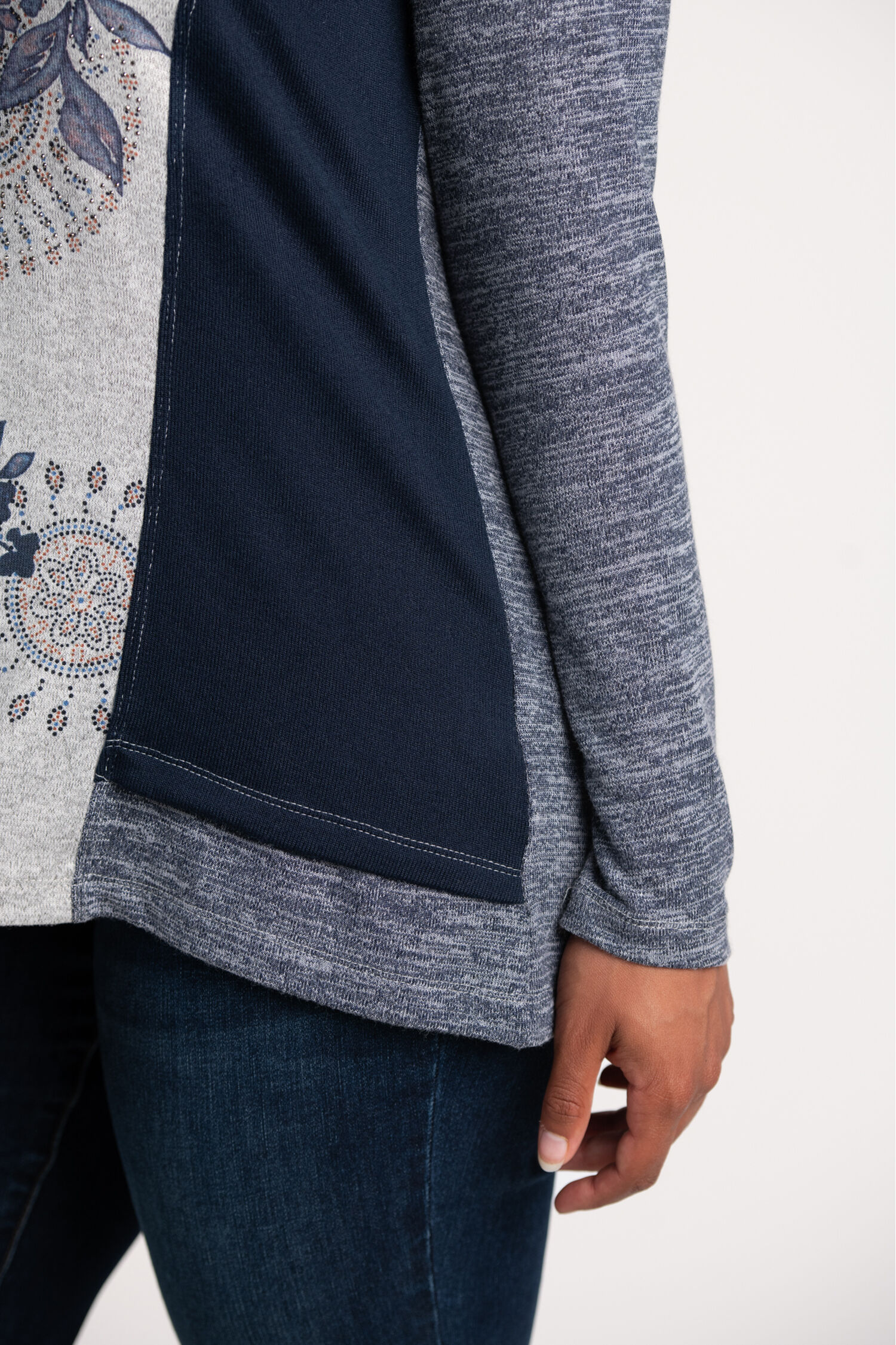 Mixed Media Long Sleeve Top  Image 4