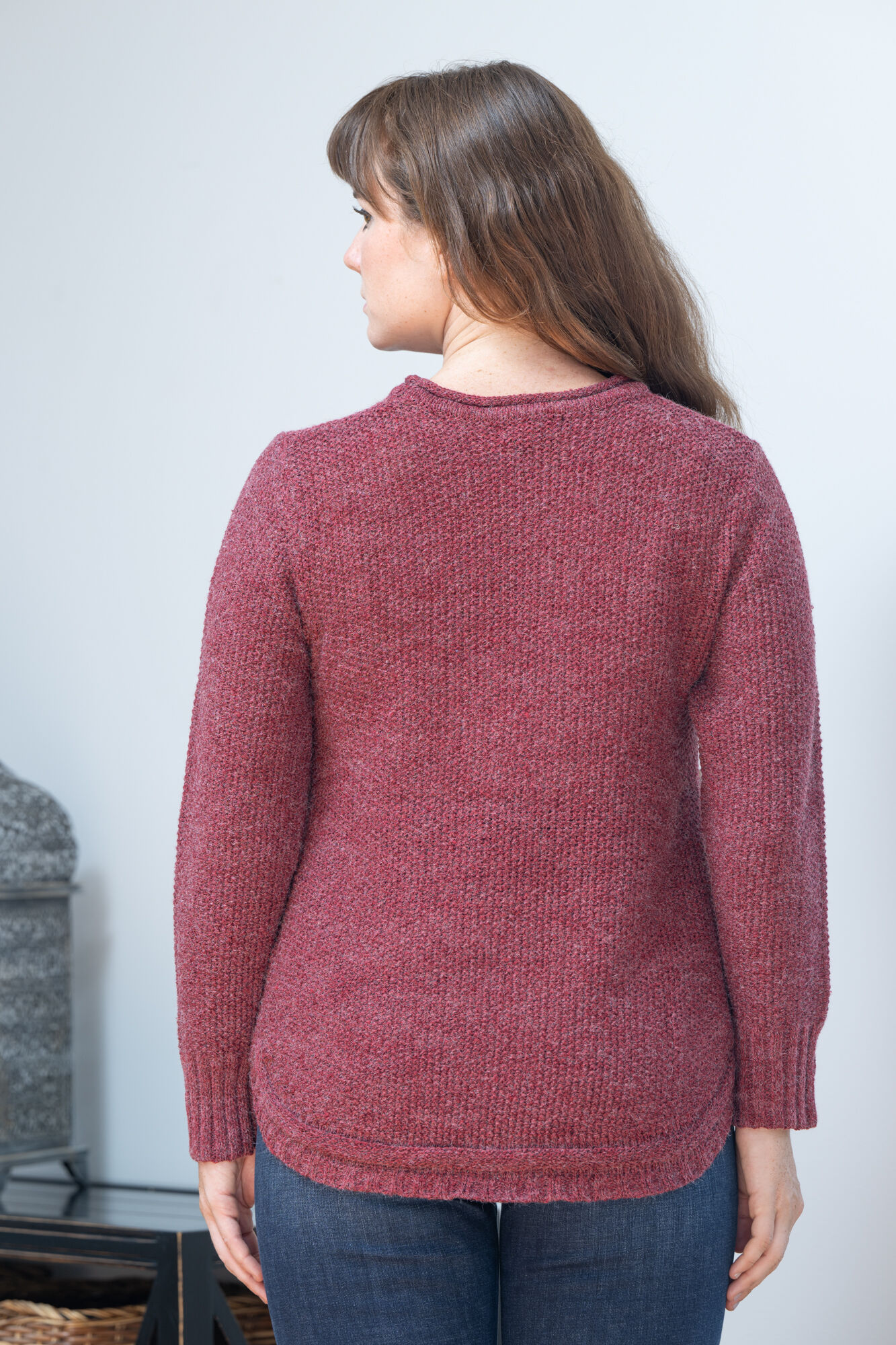 Shirt-Tail Side-Button Sweater Image 4