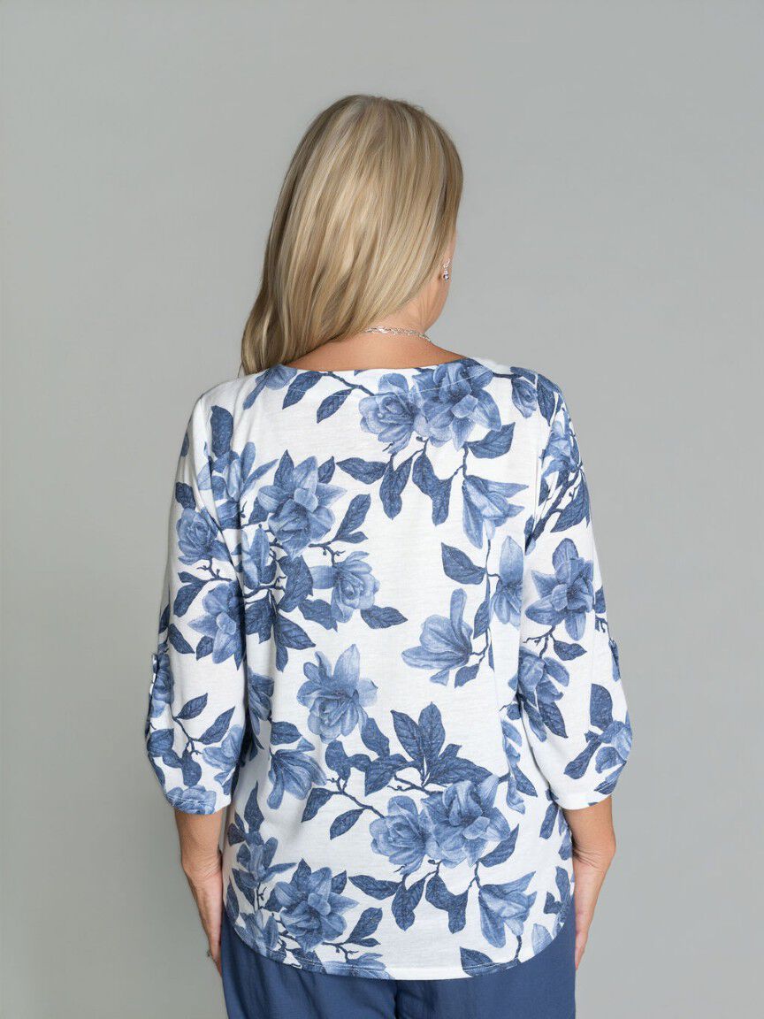 Slub Knit Linen Blend Top