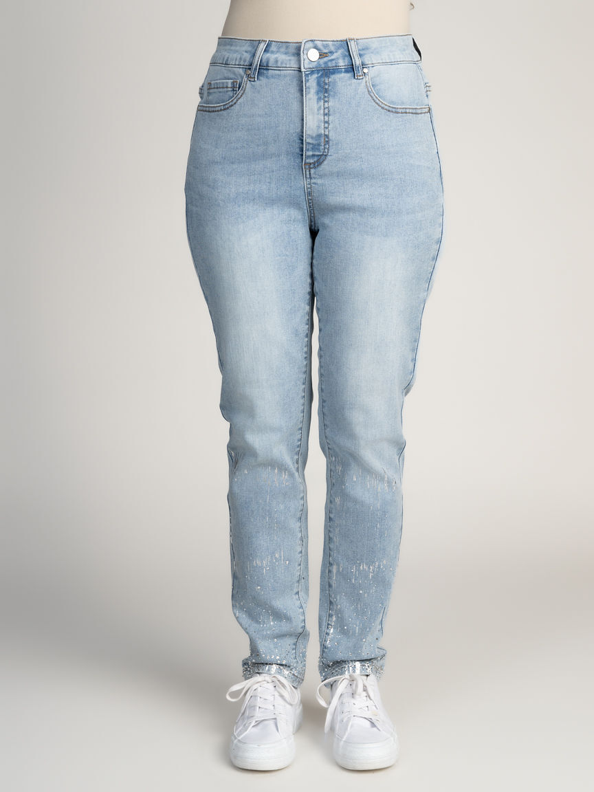 Embellished Straight Leg Jeans