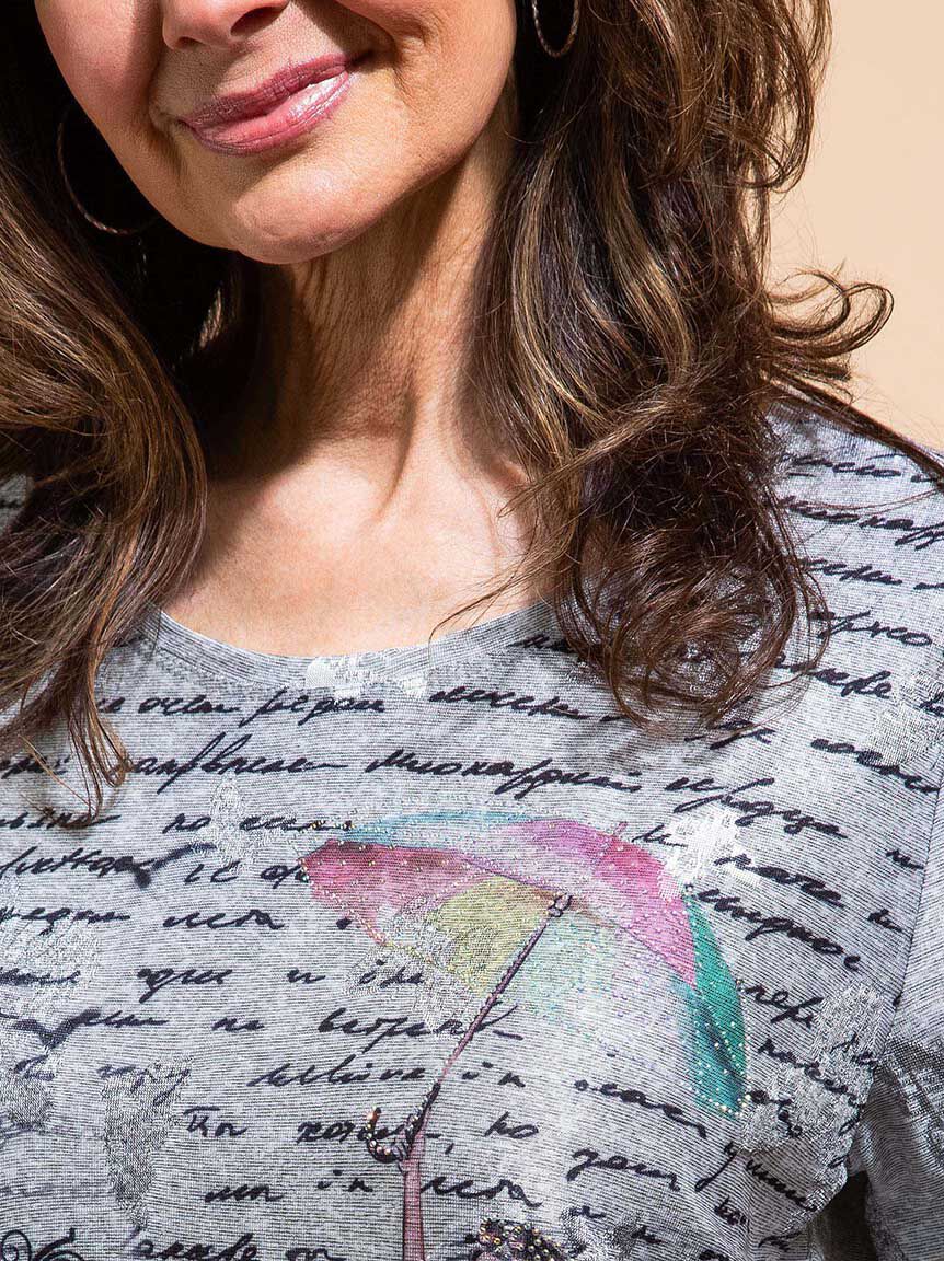 Umbrella Girl Rhinestone Tee Image 5