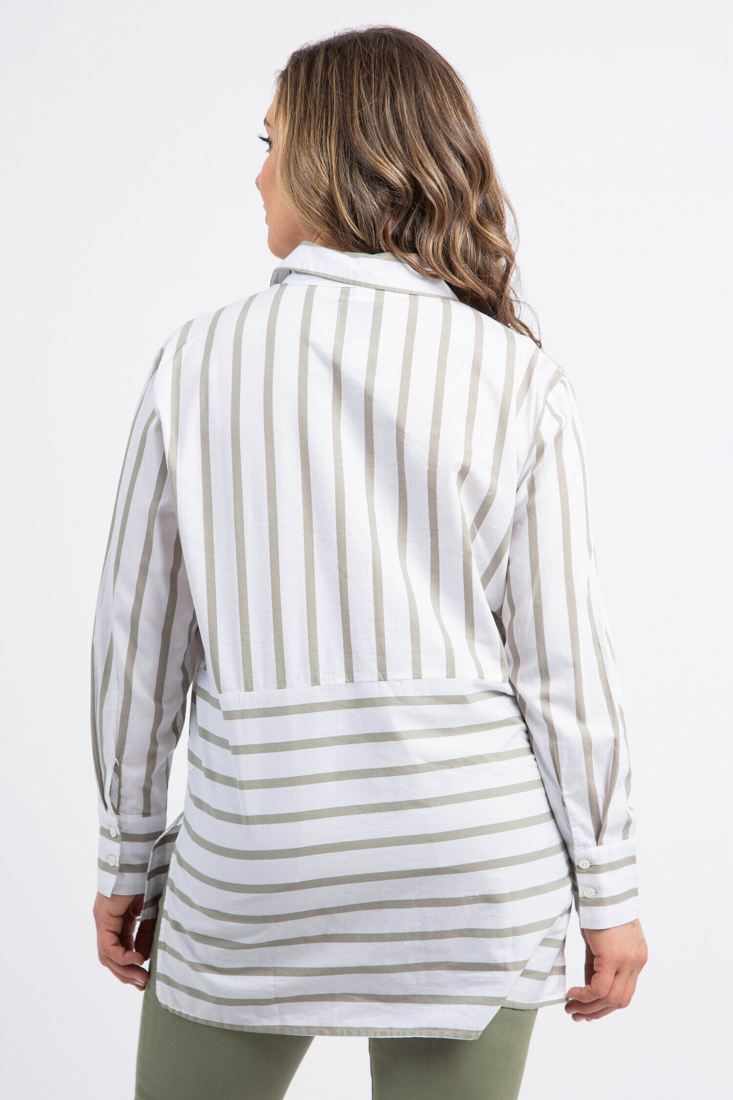 Striped Cotton Button-Up Shirt Image 4