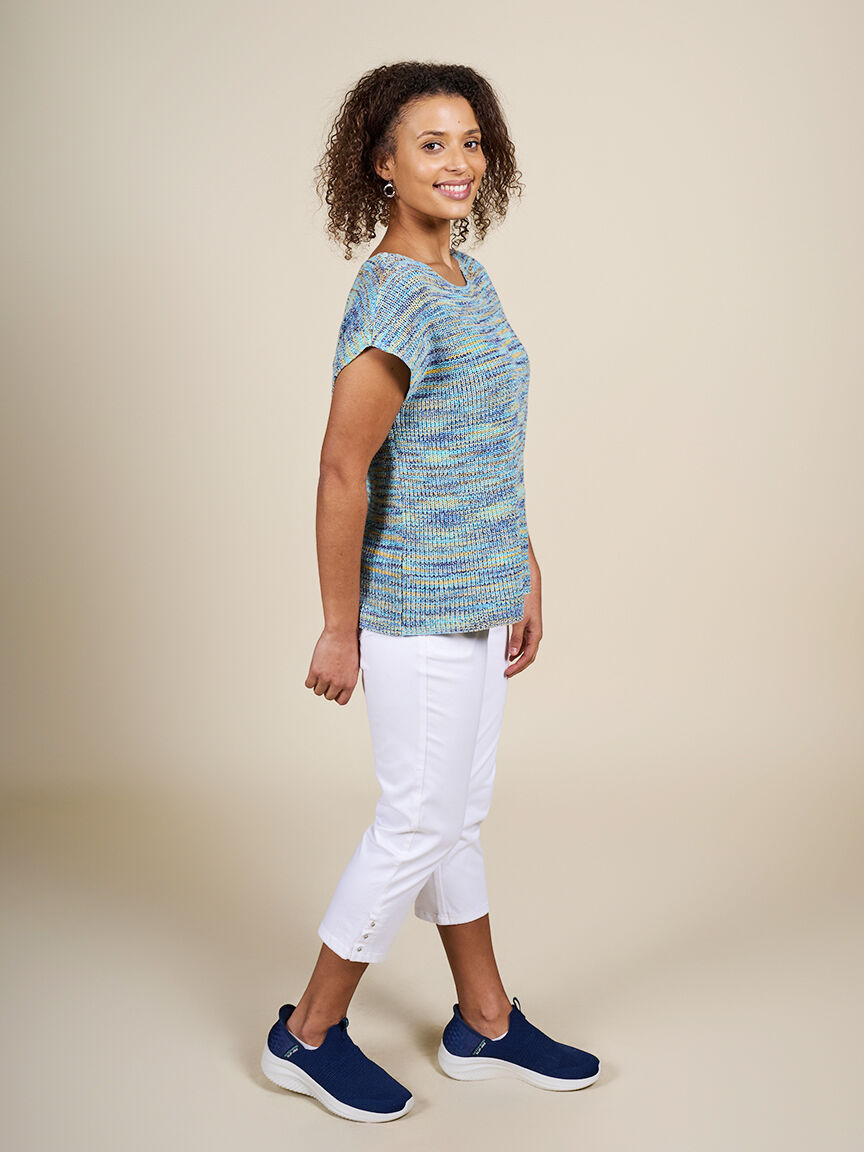 Space Dyed Cap Sleeve Sweater   Image 3