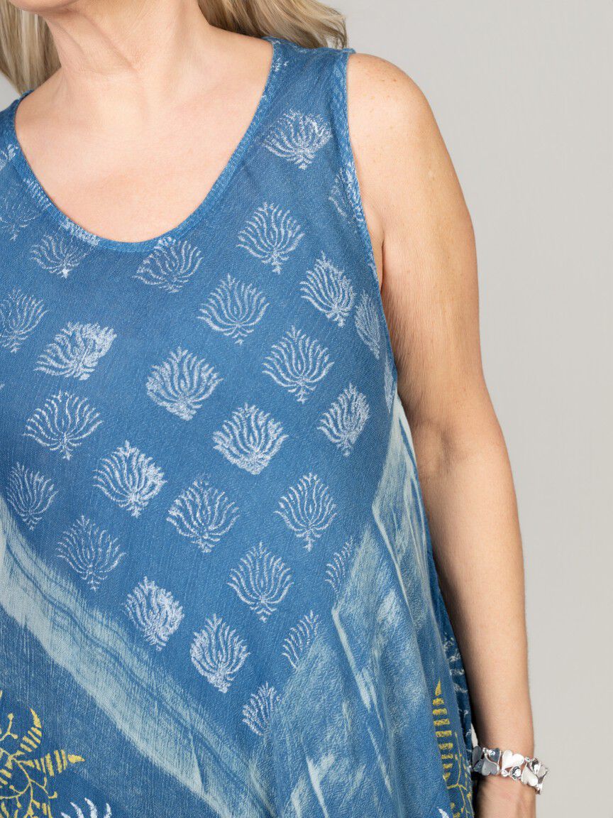 Sleeveless Tie Dye Midi Dress
