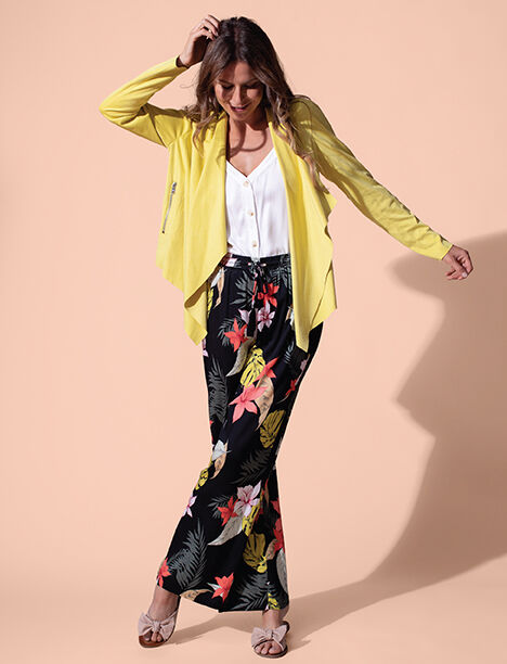 Wide Leg Ankle Palazzo Pant in Floral Print Image 1