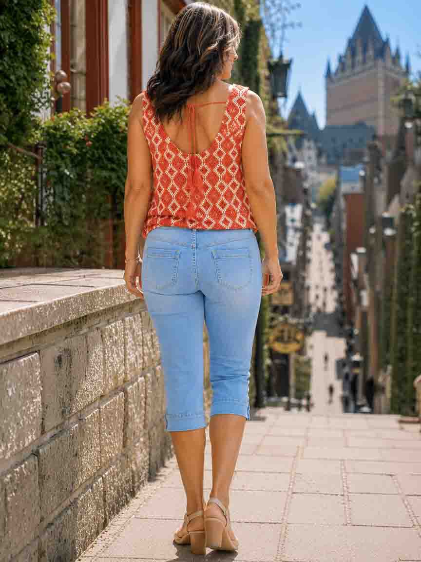 Audrey Mid-Rise Pull-On Slim Capri