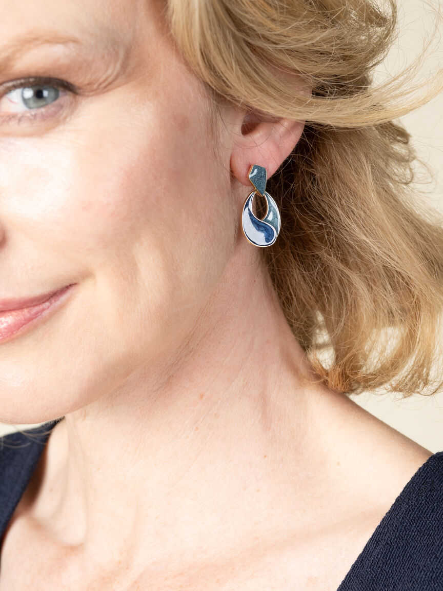 Enamel Drop Earrings Image 2