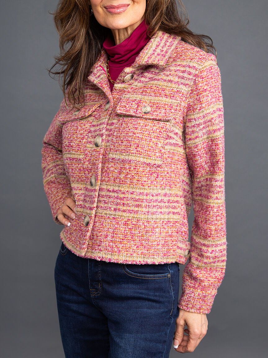 Cropped Double Pocket Shacket Image 5