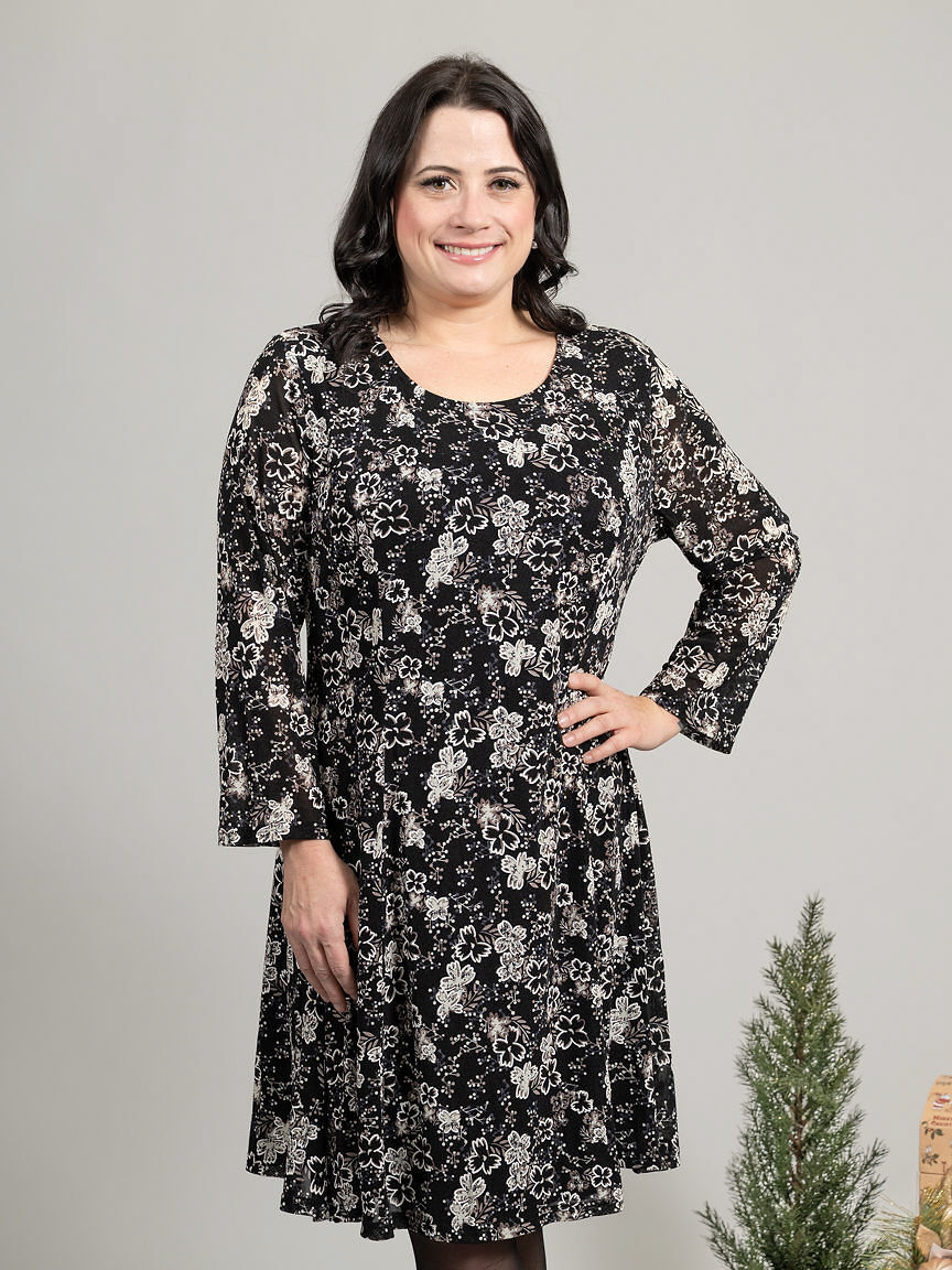 Long Sleeve Knee Length Dress