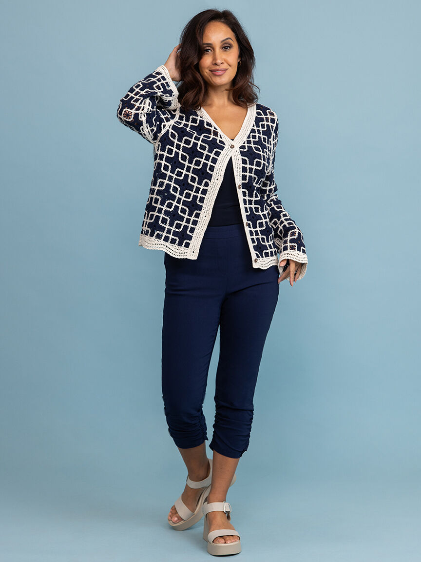 Crochet Long Sleeve Cardigan  Image 1